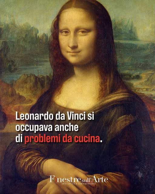 Nel Codice Atlantico Leonardo disegna due macchine per cuocere gli arrosti, una delle quali sfrutta l’aria ...