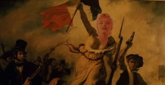 L'image de la Liberté de Delacroix avec la photo de Marilyn dessus