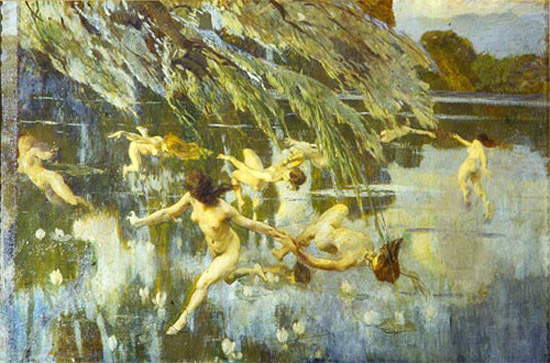 Ettore Tito, Las ninfas (1912; Piacenza, Galleria Ricci Oddi)