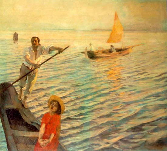 Ettore Tito, En la laguna (1897; Venecia, Galleria Internazionale d'Arte Moderna di Ca' Pesaro)