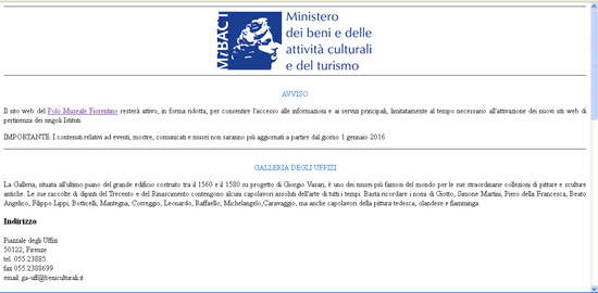 Il sito web provvisorio