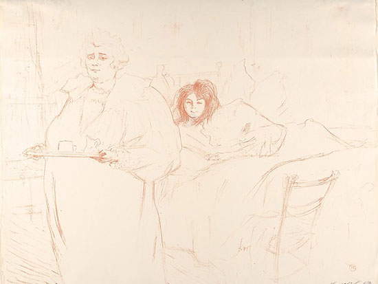 Henri de Toulouse-Lautrec, Femme au plateau - Petit déjeuner