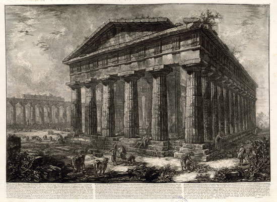 Giovanni Battista Piranesi, Vue du temple de Neptune à Paestum