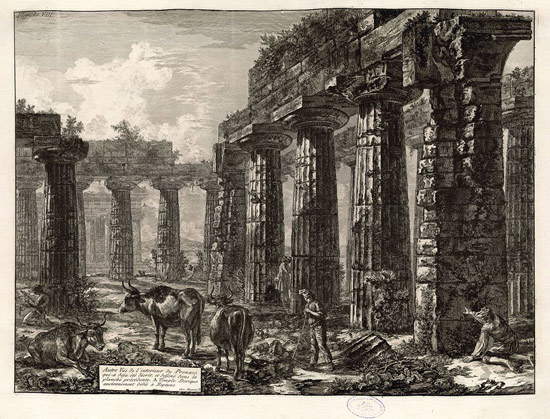 Giovanni Battista Piranesi, Blick in das Innere des Pronaos