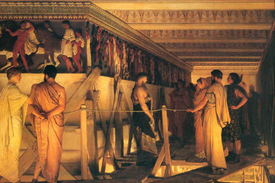 Lawrence Alma-Tadema, Phidias montre la frise du Parthénon