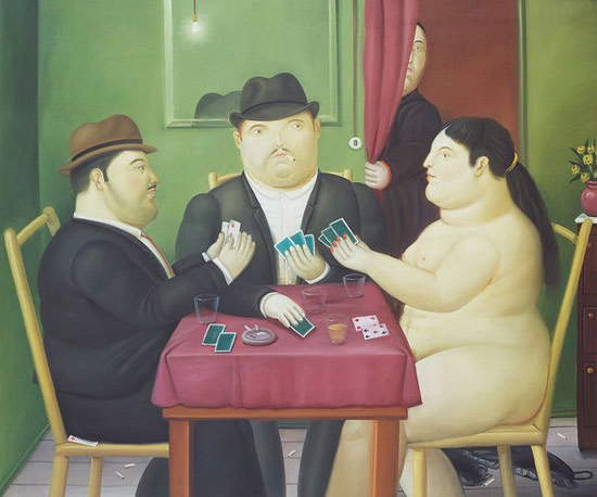 Fernando Botero Famoso Dipinto A Olio Su Tela Coppia Grassa Che