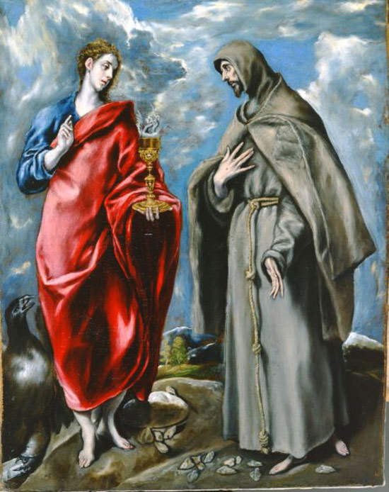 El Greco, Heiliger Johannes der Evangelist und Franziskus