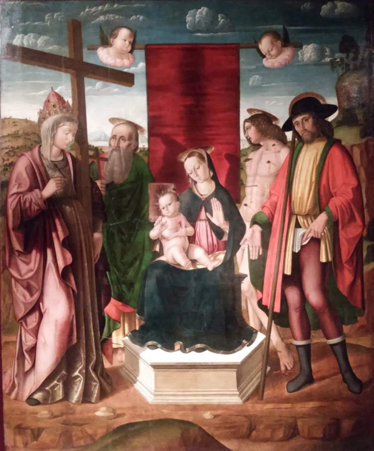 Giovanni Santi, Madonna con Bambino e santi