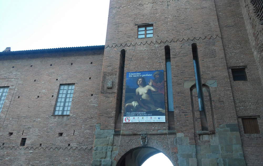 L'ingresso della mostra a Palazzo Farnese, Piacenza