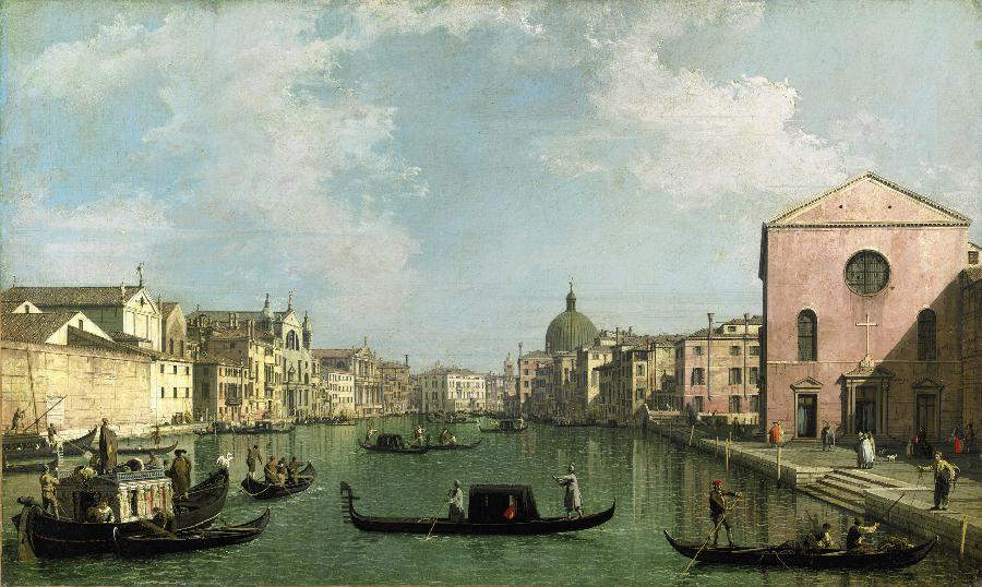 Canaletto, Venezia, veduta del Canal Grande da Santa Croce verso gli Scalzi