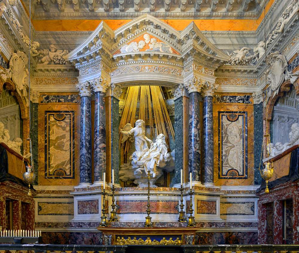 Rome, a teacher lectures fifth graders in Baroque churches