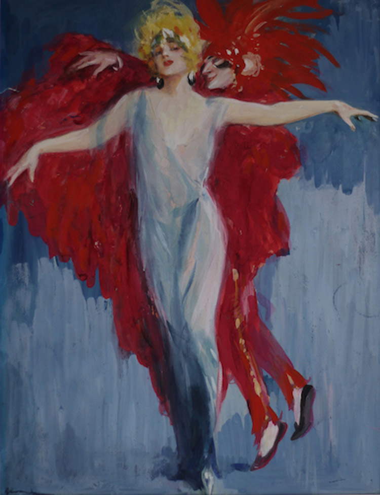 Lutz Ehrenberger, Ballerina con figura in rosso