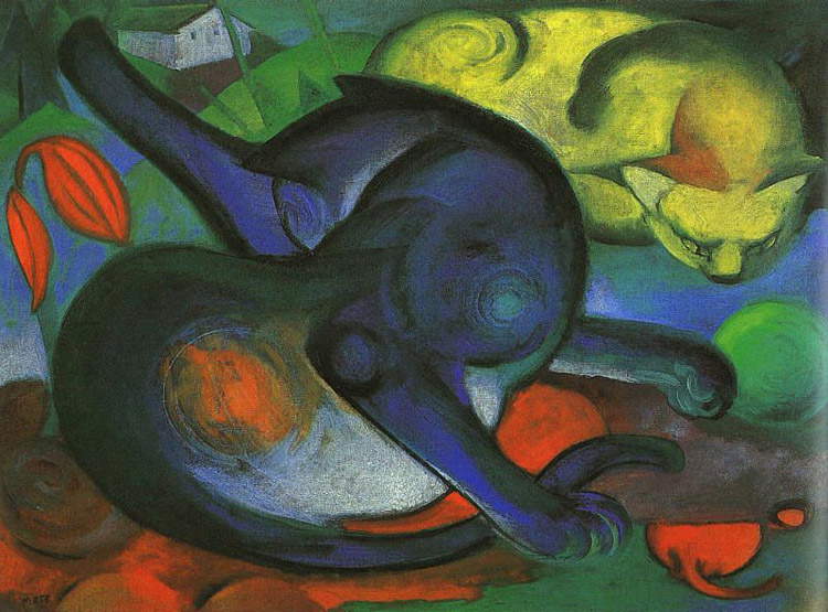 Franz Marc, Due Gatti, blu e giallo