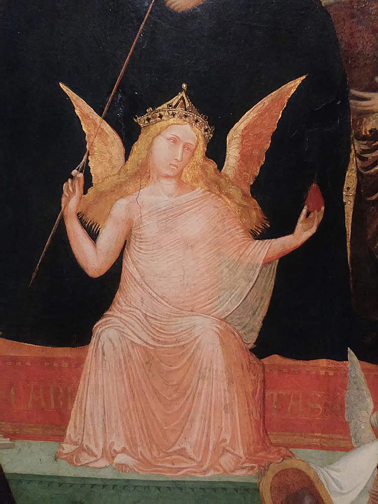 Ambrogio Lorenzetti, MaestÃ , dettaglio della figura della CaritÃ 