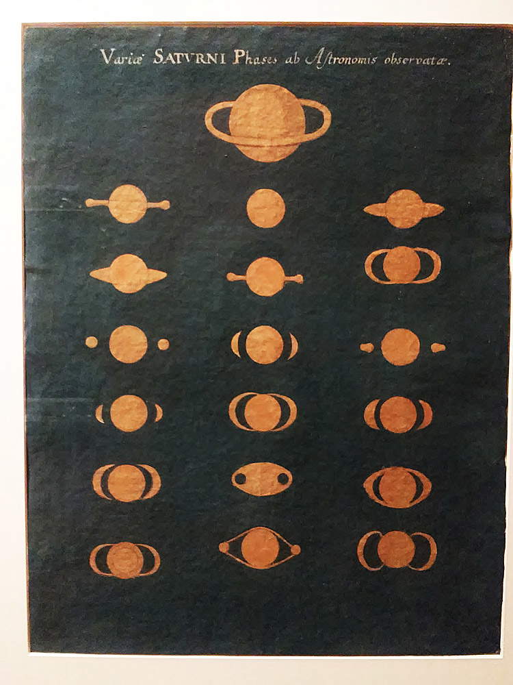 Maria Clara Eimmart, Aspetto di Saturno (fine XVII secolo; pastello su cartone azzurro, 64 x 52 cm; Bologna, Università di Bologna, Museo della Specola