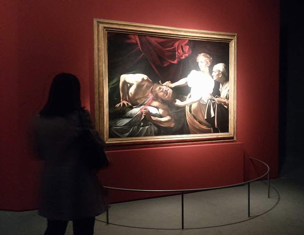 Sala alla mostra Dentro Caravaggio a Milano