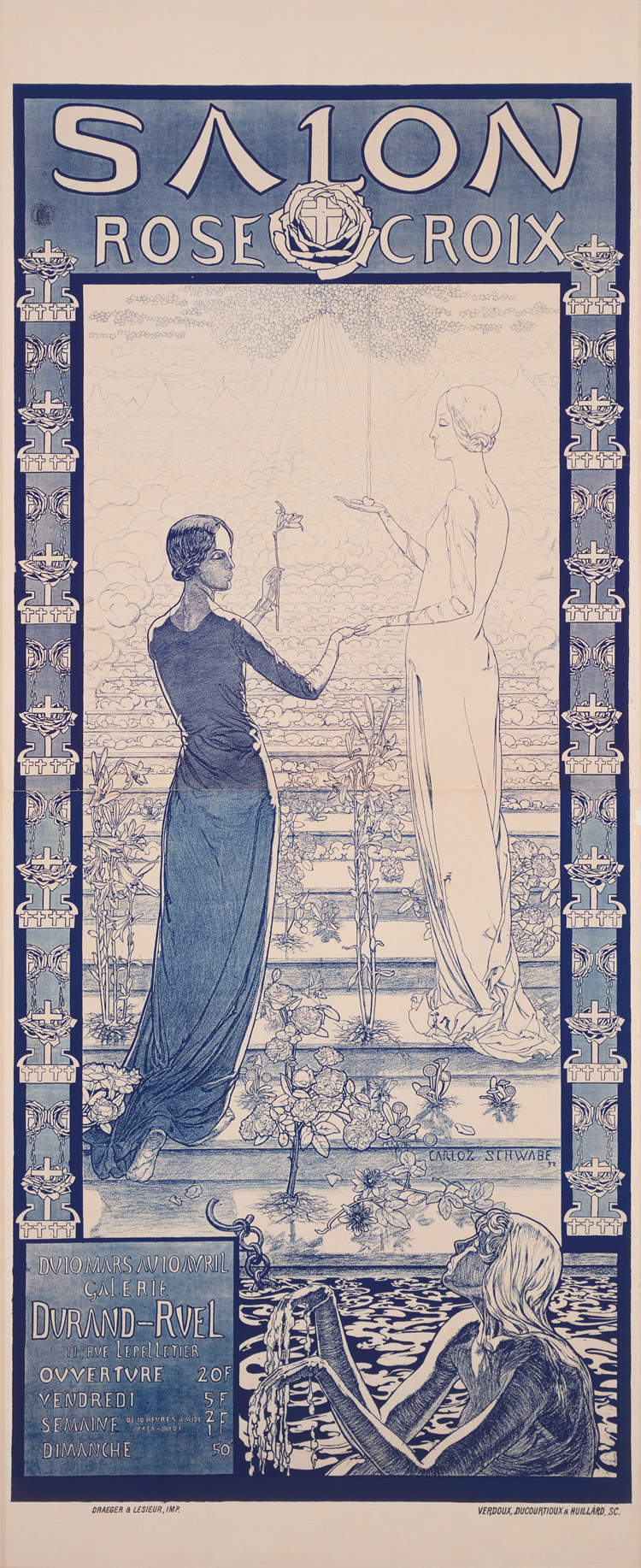Carlos Schwabe, Poster for the first Salon de la Rose+Croix