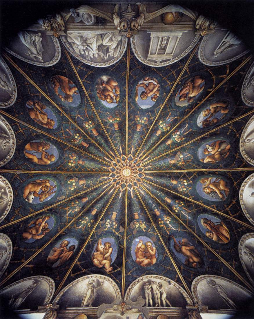 Correggio's frescoes in the Camera di San Paolo illuminated by new light