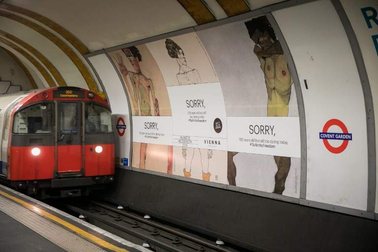 London censors Schiele on the subway, and Vienna responds with provocative intelligence