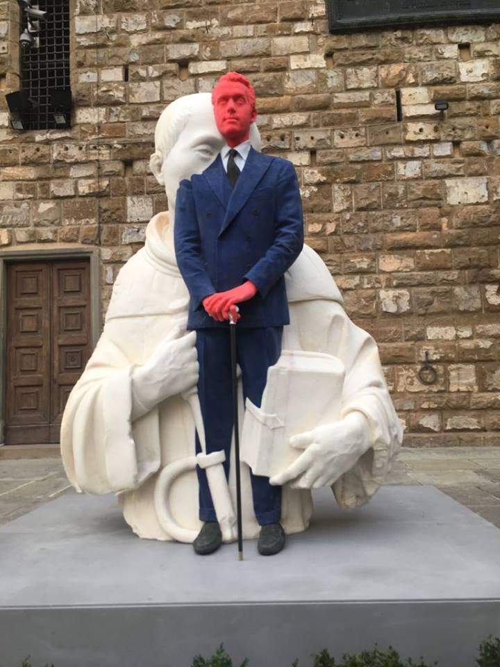 Florence: one of Urs Fischer's wax statues collapses