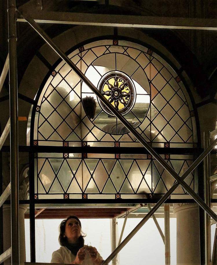 Carrara, Galileo Chini's stained glass windows shine at the Academy of Fine Arts