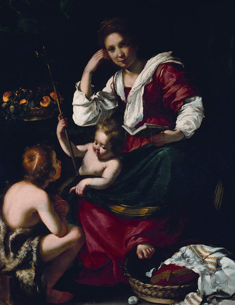 Bernardo Strozzi, Madonna con il Bambino e san Giovannino (1620-1622; olio su tela, 158 x 126 cm; Genova, Musei di Strada Nuova - Palazzo Rosso)