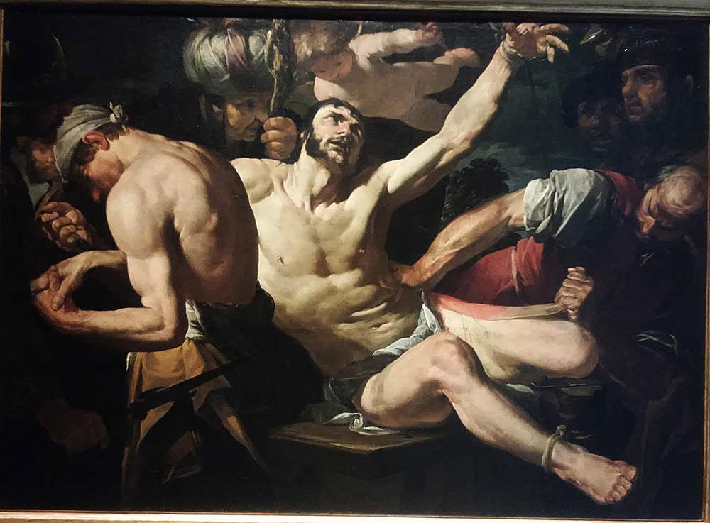 Gioacchino Assereto, Martirio di san Bartolomeo (1630-1635 circa; olio su tela, 120 x 170 cm; Genova, Museo dell’Accademia Ligustica di Belle Arti)