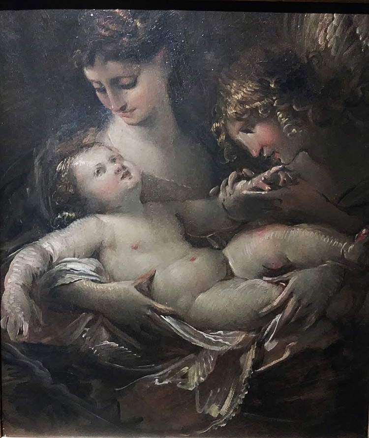 Giulio Cesare Procaccini, Madonna con il Bambino e un angelo (1613-1615 circa; olio su tavola, 36,5 x 31 cm; Napoli, Museo di Capodimonte)