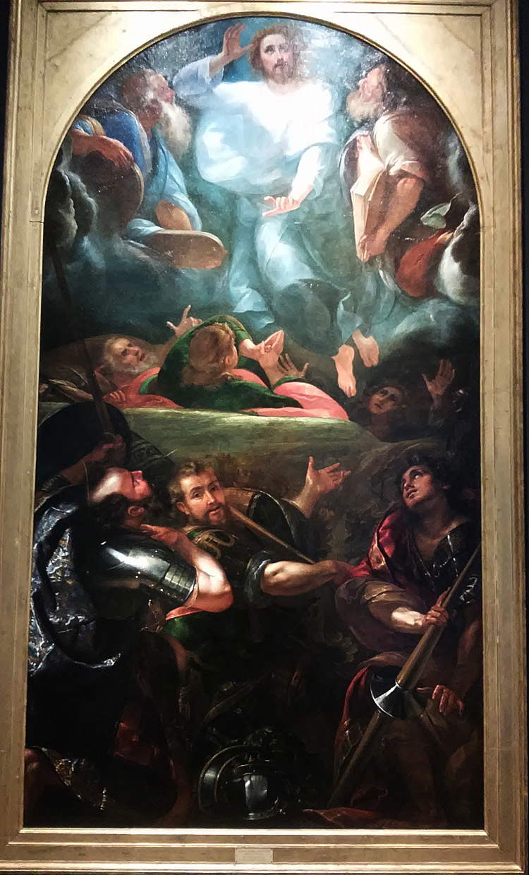 Giulio Cesare Procaccini, Transfiguration avec les saints Basilide, Cyrinus et Naborre (1607-1608 ; huile sur toile, 350 x 190 cm ; Milan, Pinacothèque de Brera)