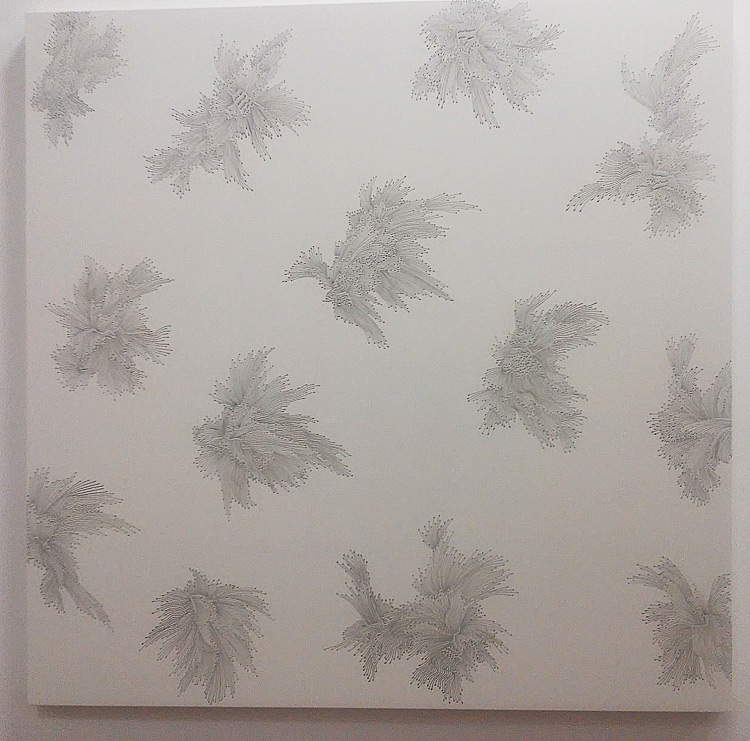 Andrea Bianconi, Dibujo 1 (2018; tinta sobre lienzo, 150 x 150 cm; cortesía Barbara Davis Gallery, Houston TX, EE.UU.)

