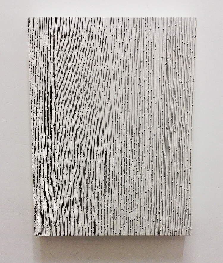 Andrea Bianconi, (Paraíso) (2018; tinta sobre lienzo, 40 x 30 cm; cortesía Barbara Davis Gallery, Houston TX, EE.)
)