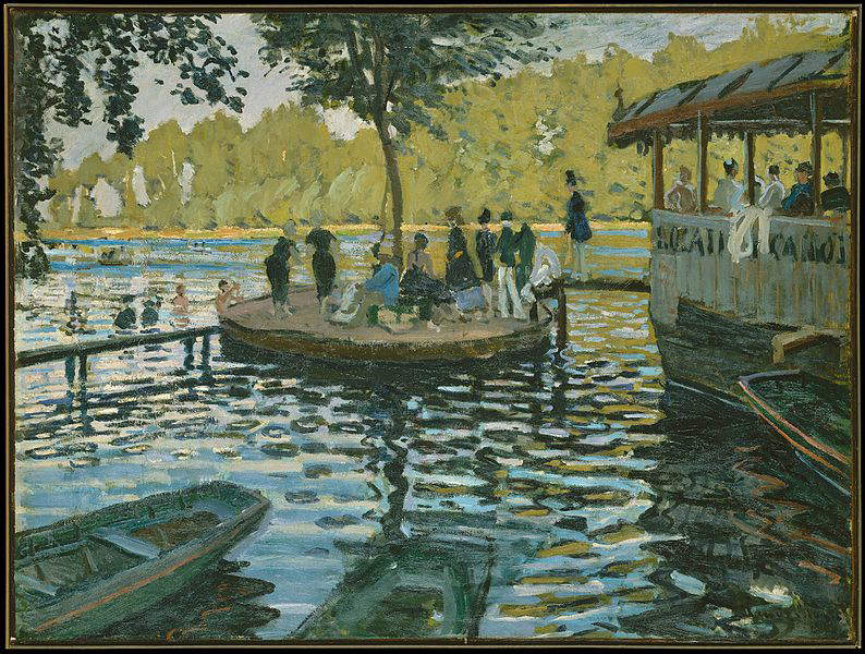 Claude Monet, La Grenouillère (1869; olio su tela, 74,6 x 99,7 cm; New York, Metropolitan Museum)