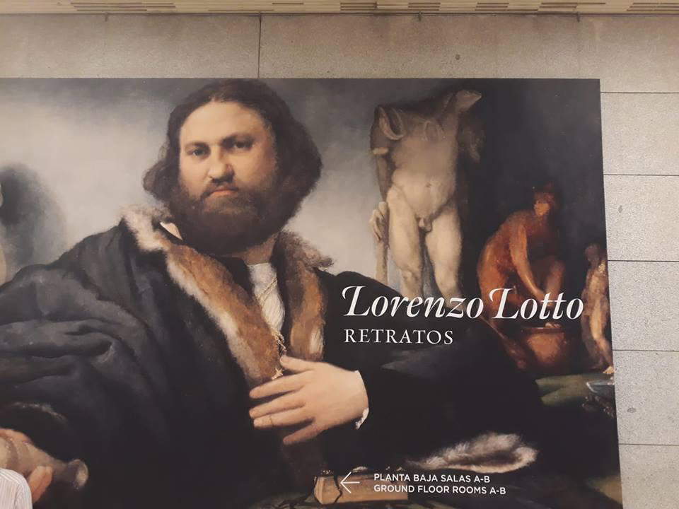 Ingresso della mostra Lorenzo Lotto. Retratos al Prado di Madrid