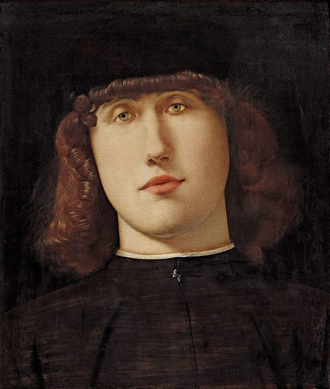 Lorenzo Lotto, Ritratto di giovane (1498-1500 circa; olio su tavola, 34,2 x 27,9 cm; Bergamo, Accademia Carrara