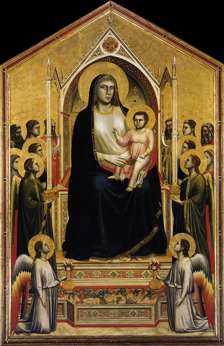 Giotto, MaestÃ  di Ognissanti (1310 circa; tempera su tavola, 325 x 204 cm; Firenze, Uffizi)
