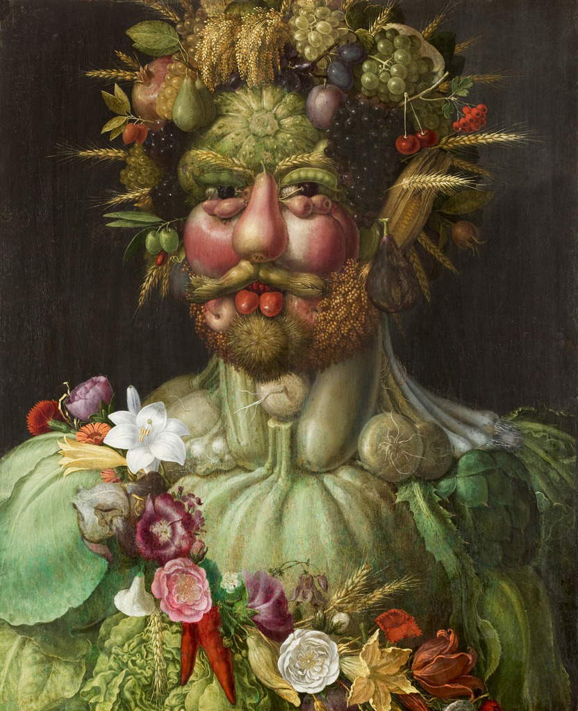 Giuseppe Arcimboldi, Vertumno (1590; olio su tavola, 70 x 58 cm; Bålsta, Castello di Skokloster)