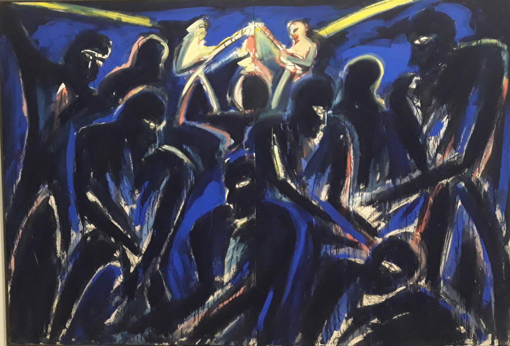 Helmut Middendorf, Großstadteingeborene (1979; tecnica mista su tela, 189,5 x 280cm)
