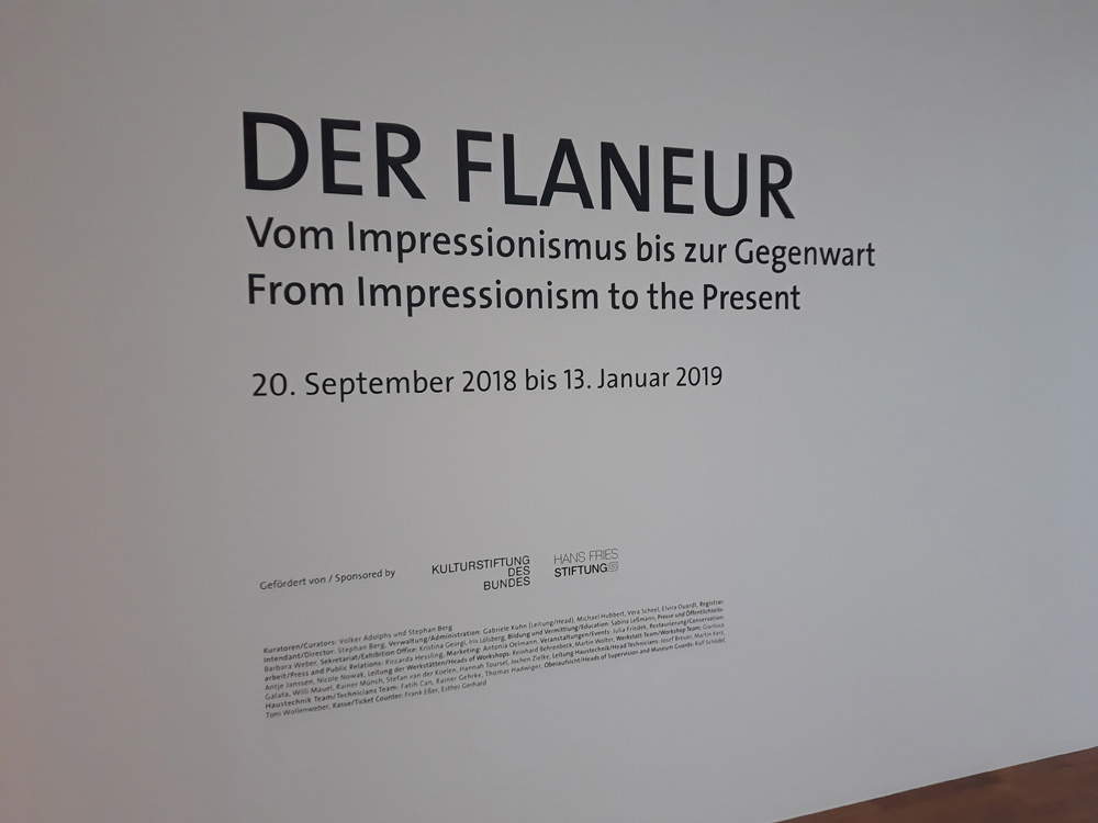 Ingresso alla mostra “Der Flâneur. Vom Impressionismus bis zur Gegenwart”. Foto: Della Ventura
