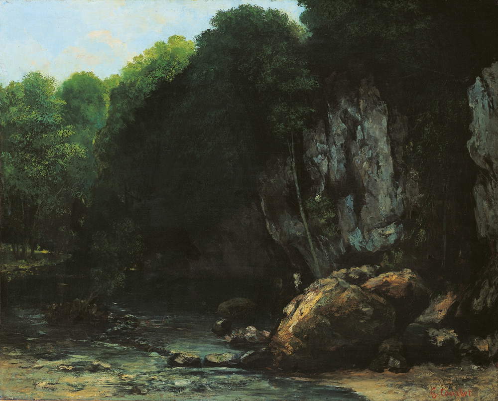 Gustave Courbet, Il ruscello del Puits noir (1865; olio su tela, 80 x 100 cm; Tolosa, MusÃ©e des Augustins)
