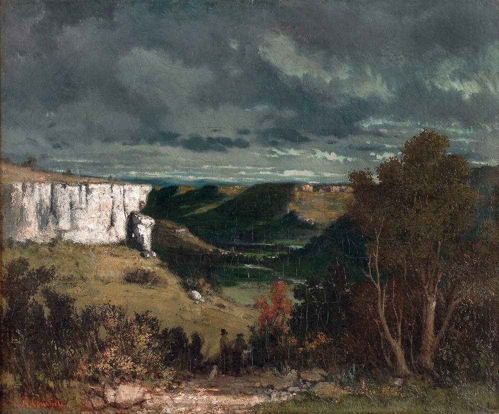 Gustave Courbet, La valle della Loue sotto un cielo tempestoso (1849 circa; olio su tela, 54 x 65 cm; Strasburgo, MusÃ©e des Beaux-Arts)
