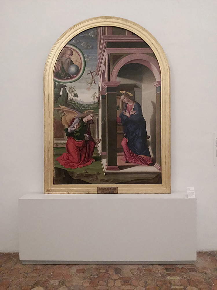 L'Annunciazione di Giovanni Santi esposta alla Galleria Nazionale delle Marche di Urbino