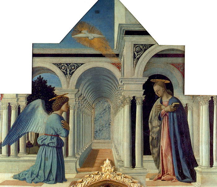 Piero della Francesca, Polittico di sant'Antonio, l'Annunciazione