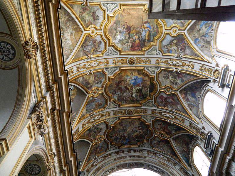 Naples: ceiling of San Nicola alla CaritÃ  church with Solimena's frescoes in danger of collapsing