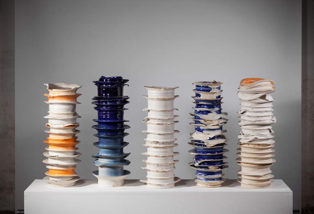 Johannes Nagel, Free Jazz (2017; gres, 80 x 85 cm c/u)