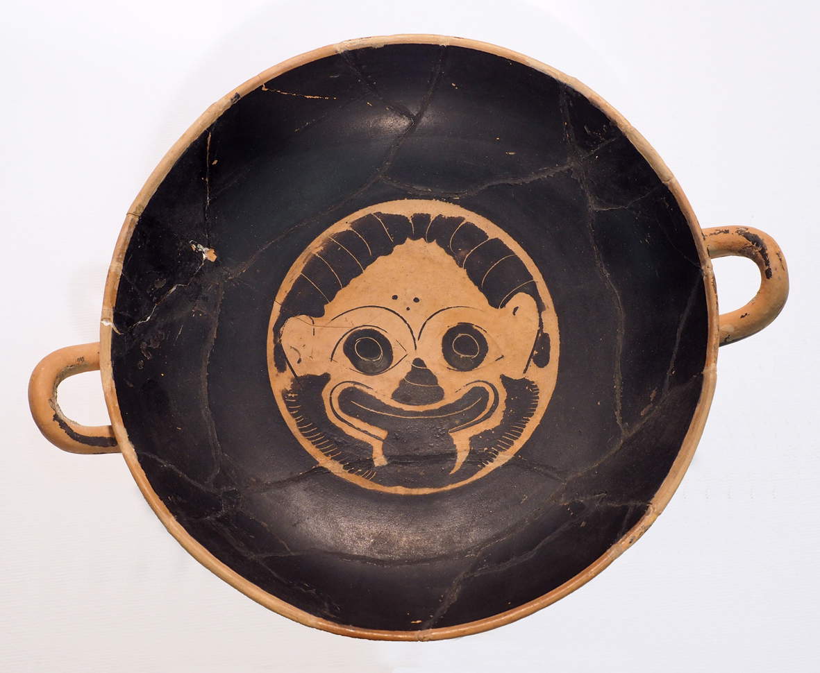 Kylix attique à figures noires, poterie, période préromaine Kylix attique à figures noires, poterie, période préromaine