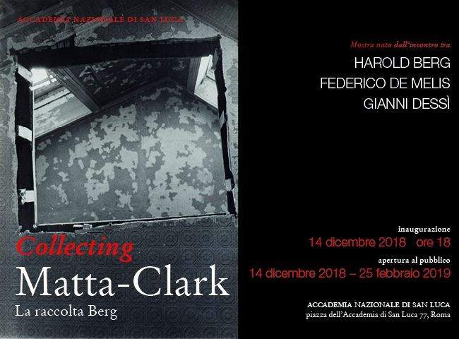 Matta-Clark works from the Berg collection on display at the National Academy of San Luca