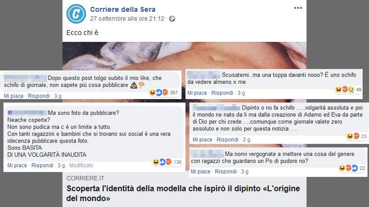 Le Corriere publie l'Origine du Monde de Courbet sur FB, les lecteurs la prennent pour une photo et s'indignent