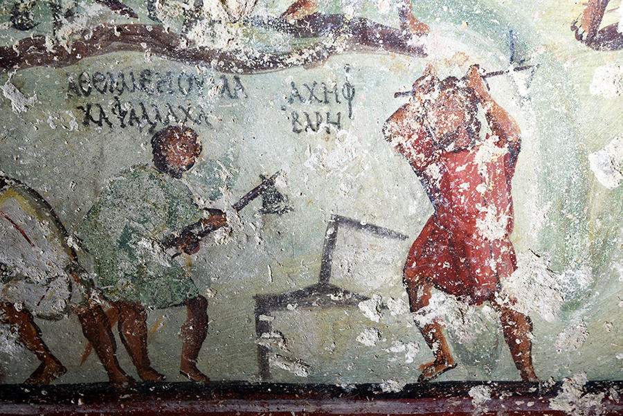 Extraordinary discovery in Jordan, a Roman tomb completely painted in... Greek-Aramaic comics