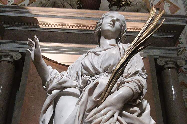 Bernini's Saint Bibiana restored at supersonic speed. Repositioned the finger that had come off