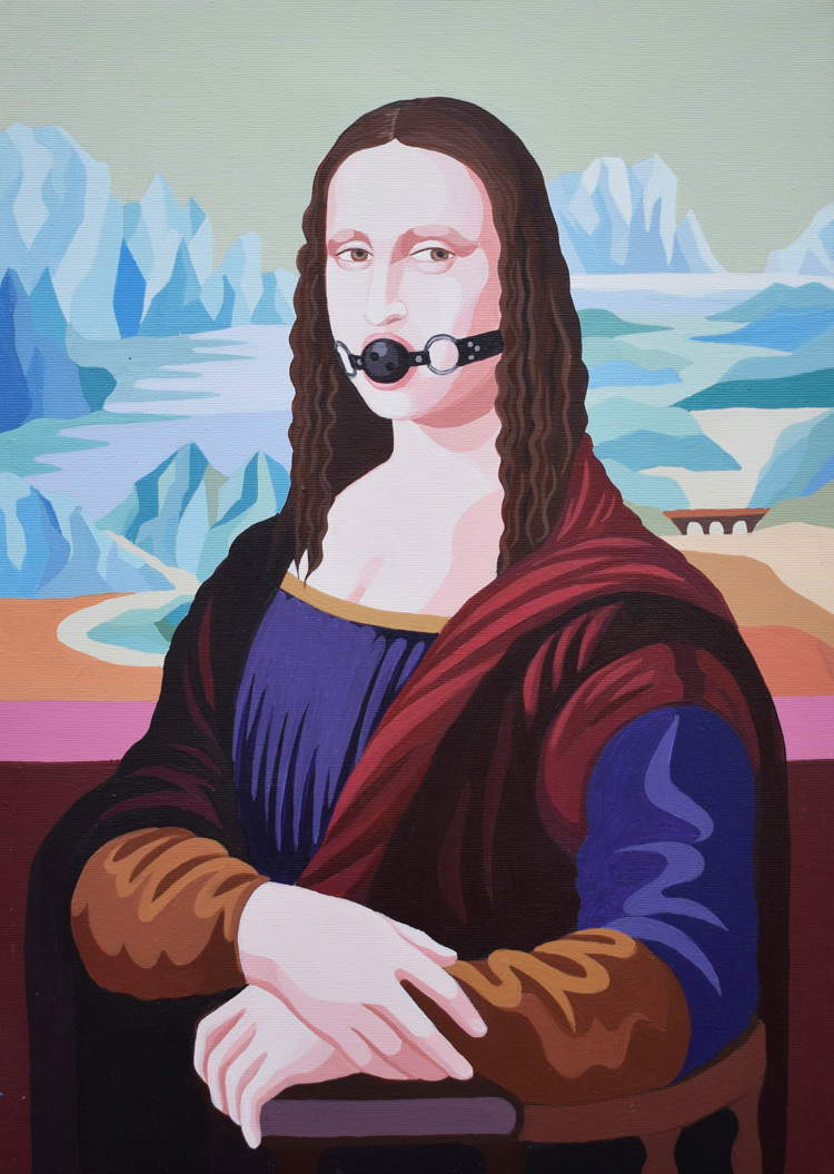 Giuseppe Veneziano, BDSM (2018; acrylic on canvas, 37 x 27 cm) Giuseppe Veneziano, BDSM (2018; acrylic on canvas, 37 x 27 cm)